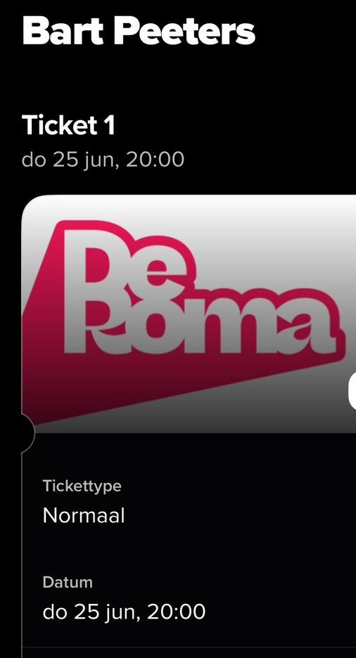 Ticket bart peeters, Tickets & Billets