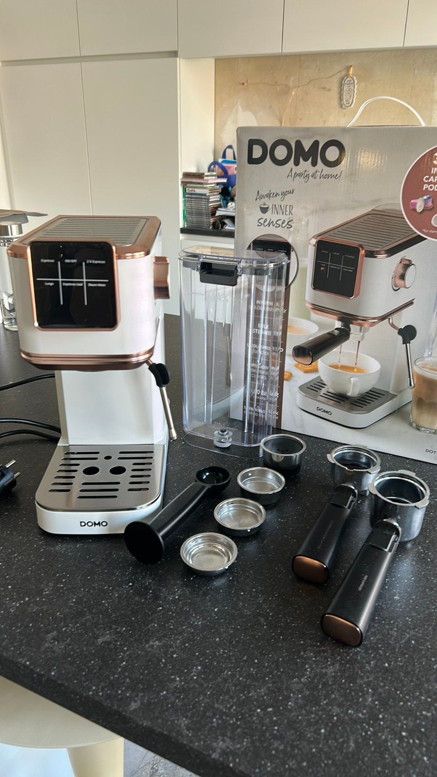 Domo espressomachine, Electroménager, Enlèvement, Comme neuf, Tuyau à Vapeur
