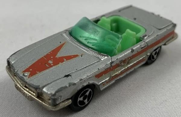 Majorette Mercedes 350 SL Cabrio 1:60 Zilver Metaal Jaren 70, Verzenden, Zo goed als nieuw, Auto