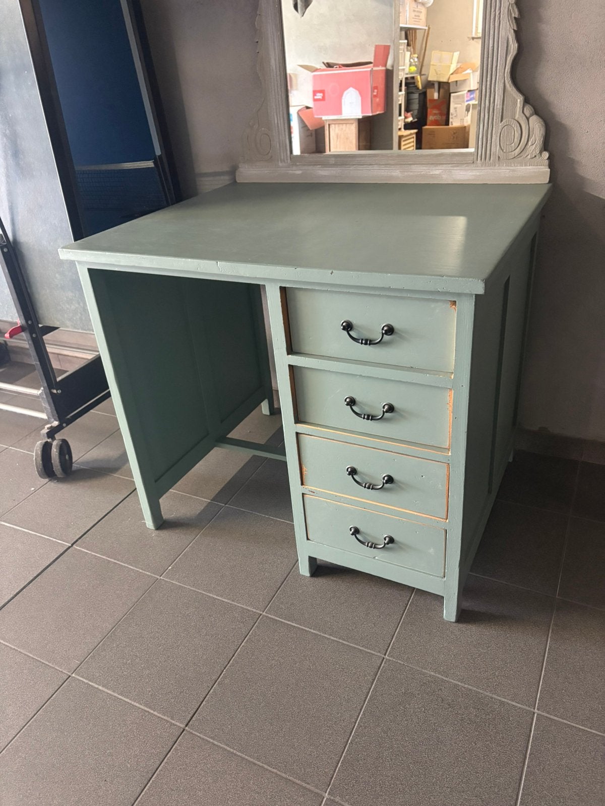 Houten kastje, Ophalen, Gebruikt, Blauw, Hout