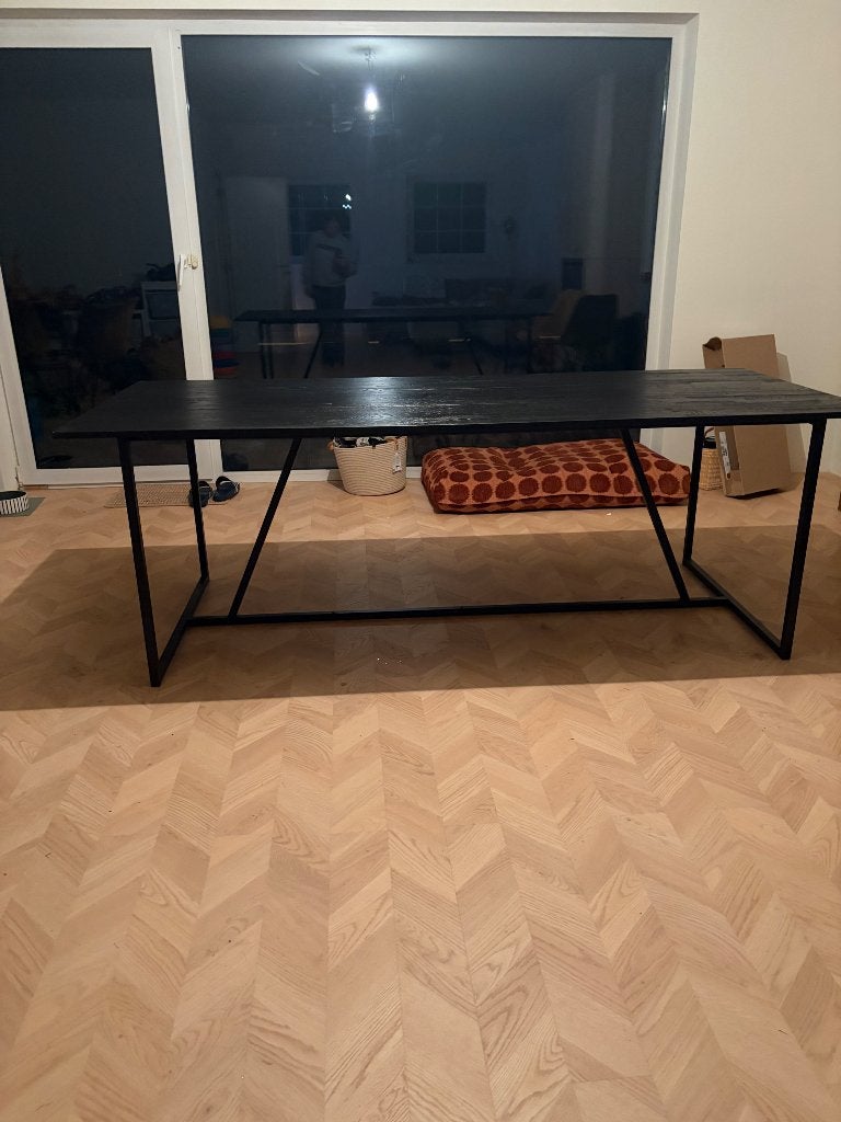 Zwarte eettafel uit hout, Ophalen, Gebruikt, 200 cm of meer, 50 tot 100 cm