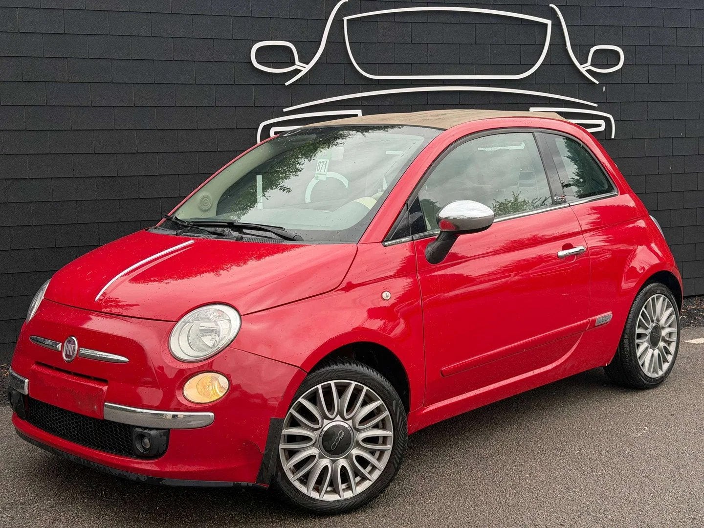 Fiat 500C 1.2i+AIRCO+PROBLEME CABRIOLET+EXPORT OU MARCHAND, Auto's, Fiat, 4 zetels, Stof, Gebruikt, 4 cilinders