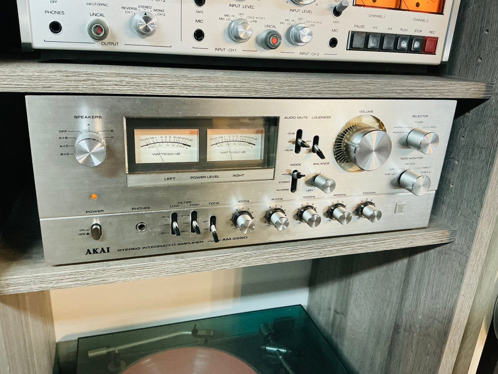 Akai AM2950 versterker, Audio, Tv en Foto, Versterkers en Ontvangers, Ophalen, Gebruikt, Stereo, 120 watt of meer