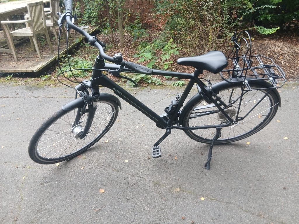 zwarte giant herenfiets, Fietsen en Brommers, Ophalen, Gebruikt, Velgrem, Versnellingen