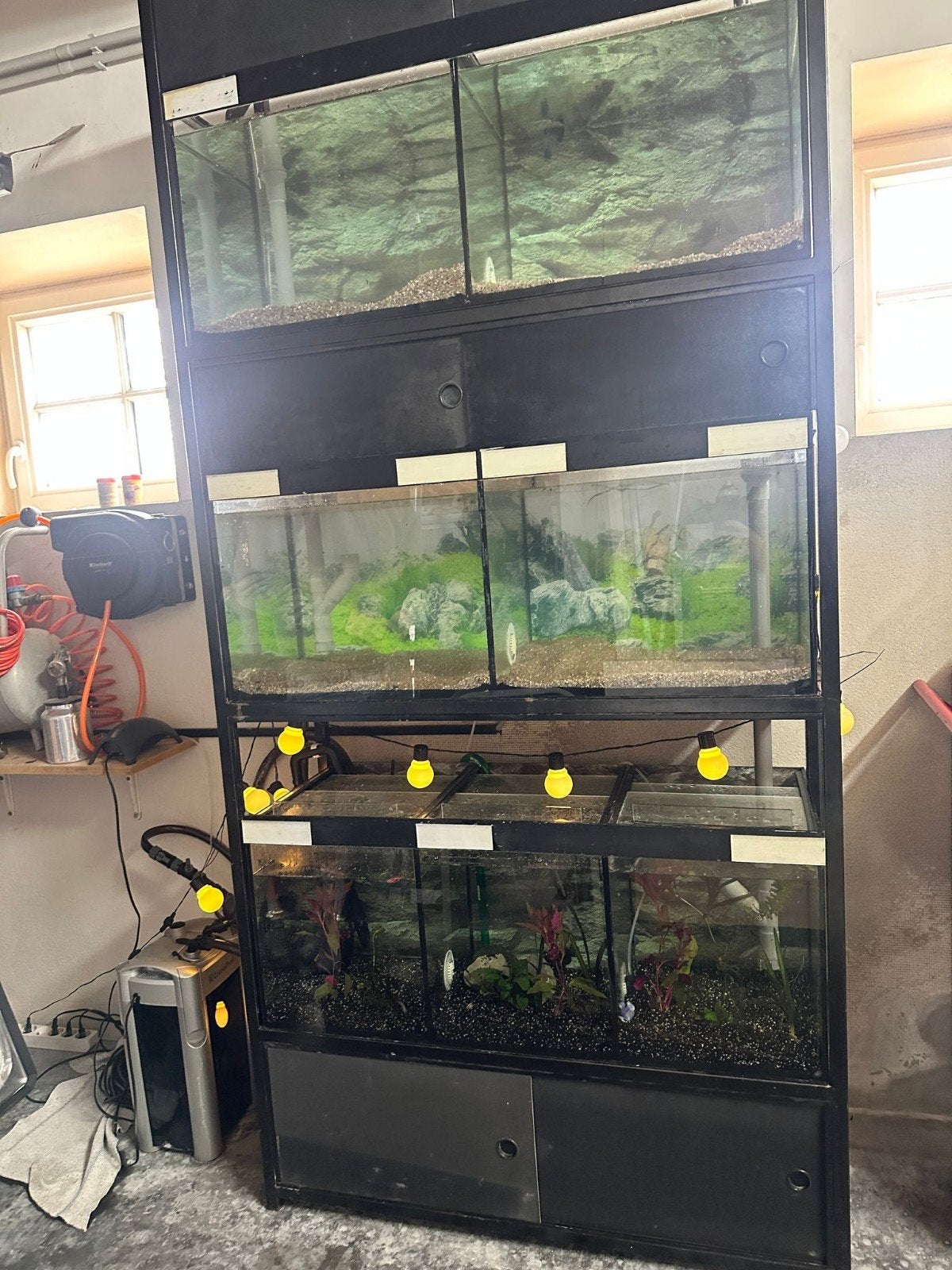 Aquariumstelling | staal | €550, Dieren en Toebehoren, Ophalen, Zo goed als nieuw, Verlichting