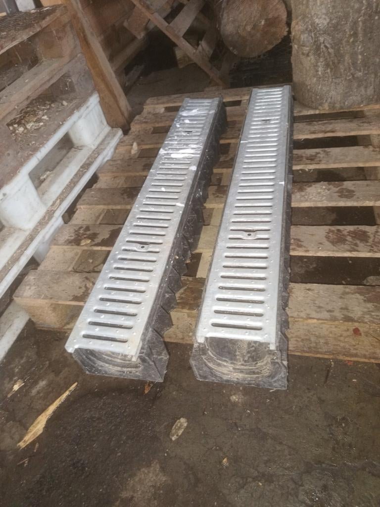 2 canaux de drainage, longueur : 1 m/largeur : 14 cm/tuyau 1, Enlèvement