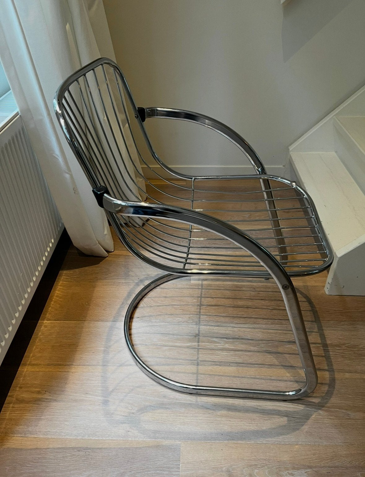 Chaises vintage en métal -4 pièces - très bon état, Maison & Meubles, Chaises, Enlèvement, Comme neuf