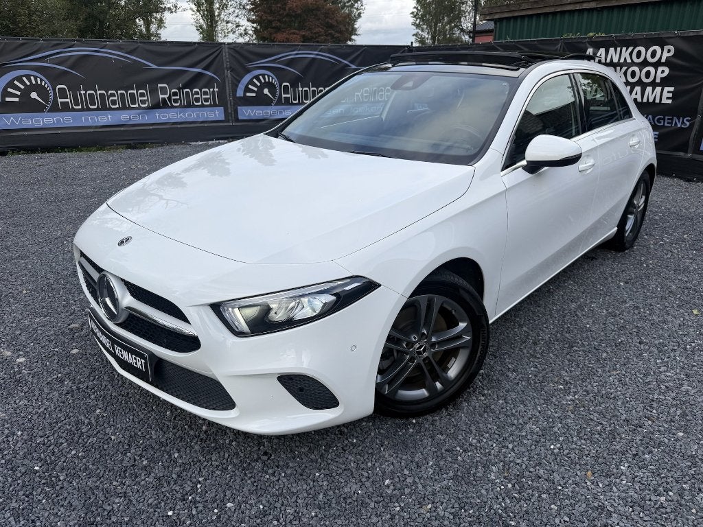 Mercedes A220i Launch Edition, 2018, 87.000km, 2.0i 190pk, Auto's, Automaat, Dealer onderhouden, Wit, Leder