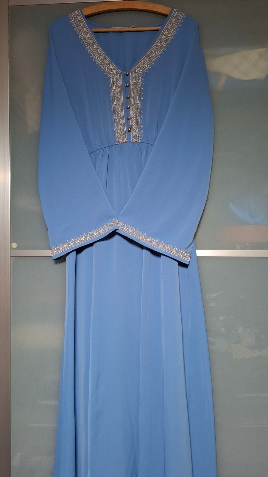 mooie lange jurk L/XL, Kleding | Dames, Gelegenheidskleding, Jasminah, Ophalen, Zo goed als nieuw, Blauw