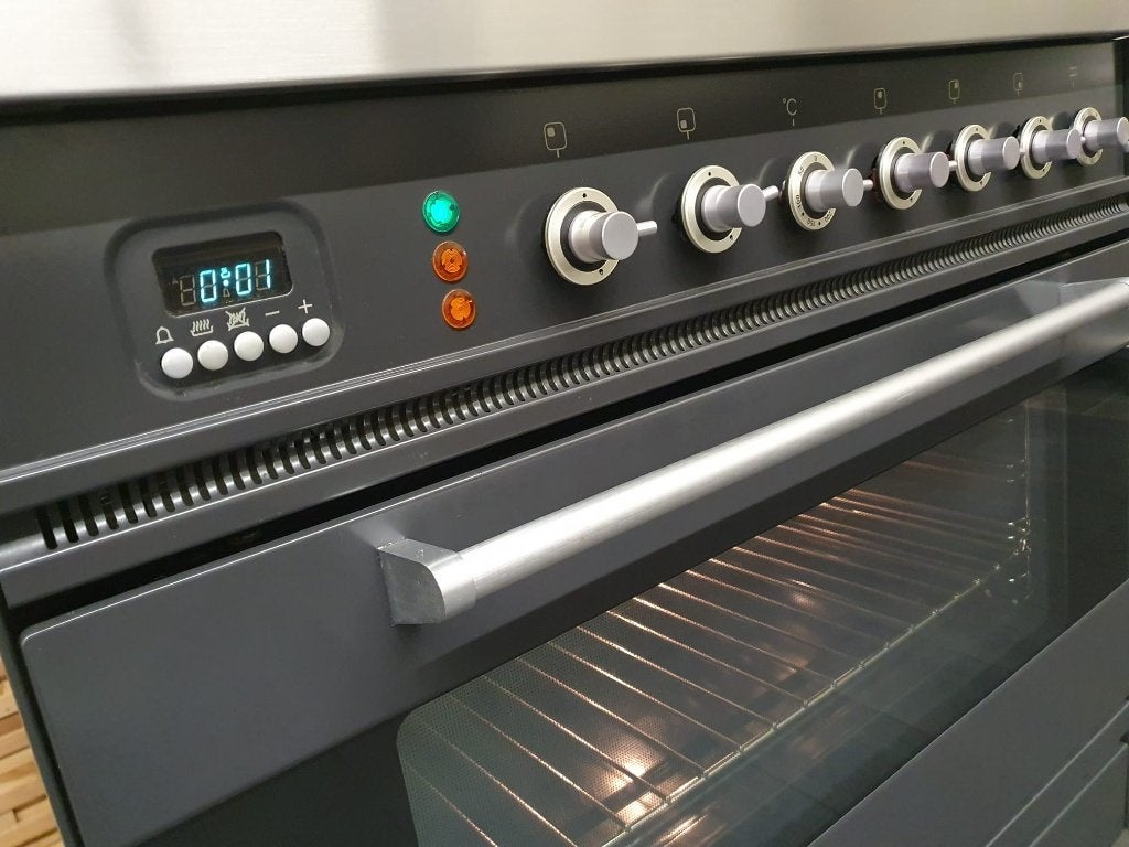 🔥Boretti Fornuis 80cm antraciet rvs elektrische oven 5 pits, Gaz, Classe énergétique A ou plus économe, Comme neuf, Enlèvement