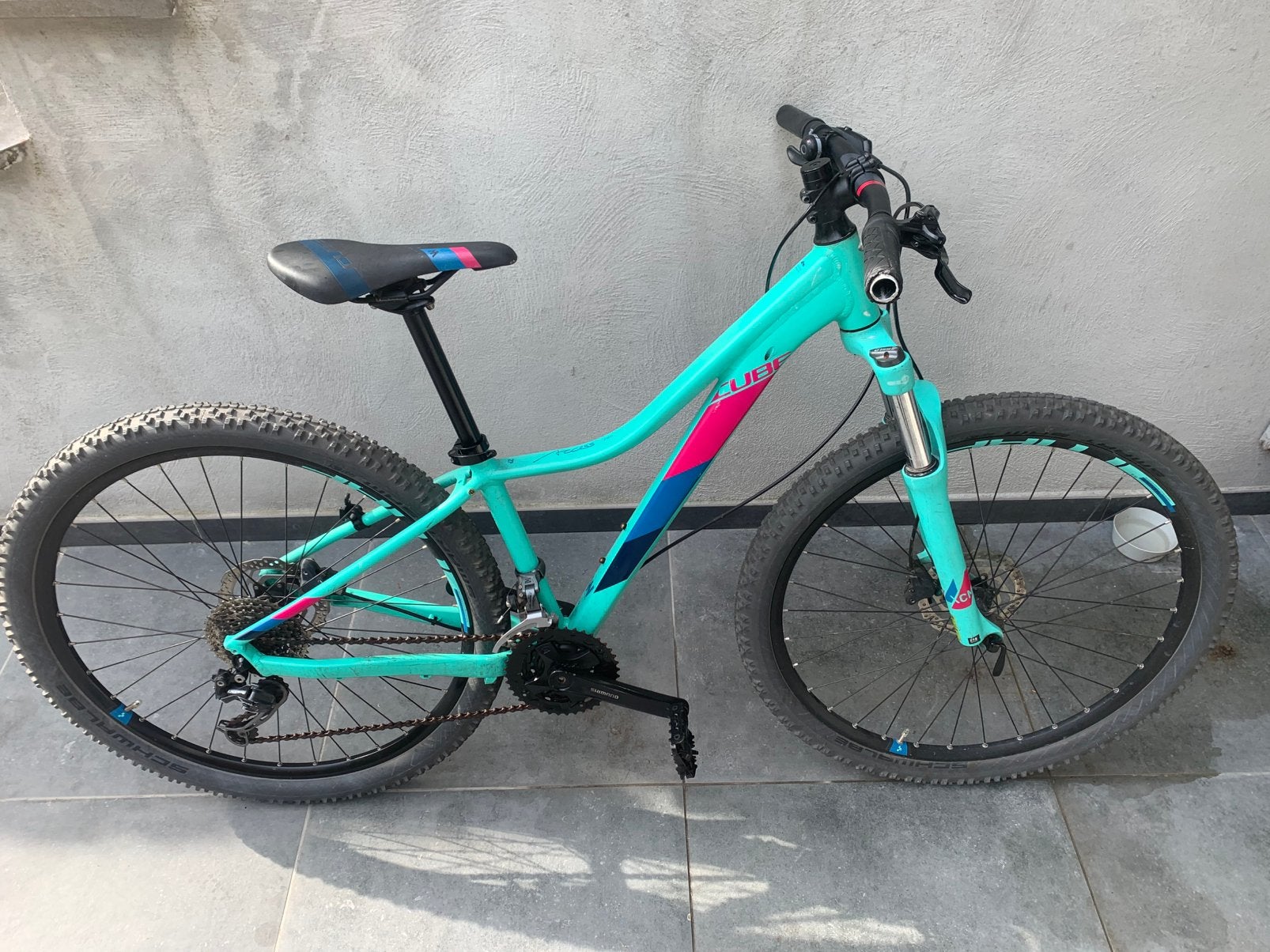 Cube MTB mountainbike turquoise/blauw/roos(beschrijving), Hardtail, Zo goed als nieuw, Schijfrem, Ophalen