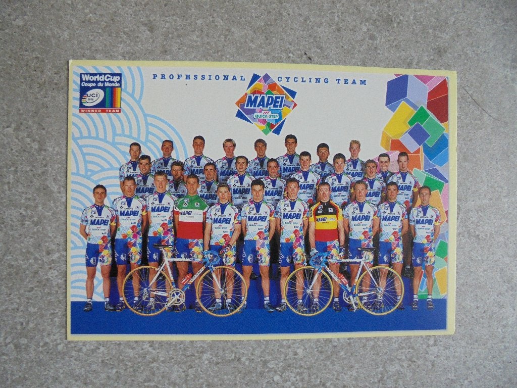 Wielerploegenfoto MAPEI 1999, Verzamelen, Foto's en Prenten, Verzenden