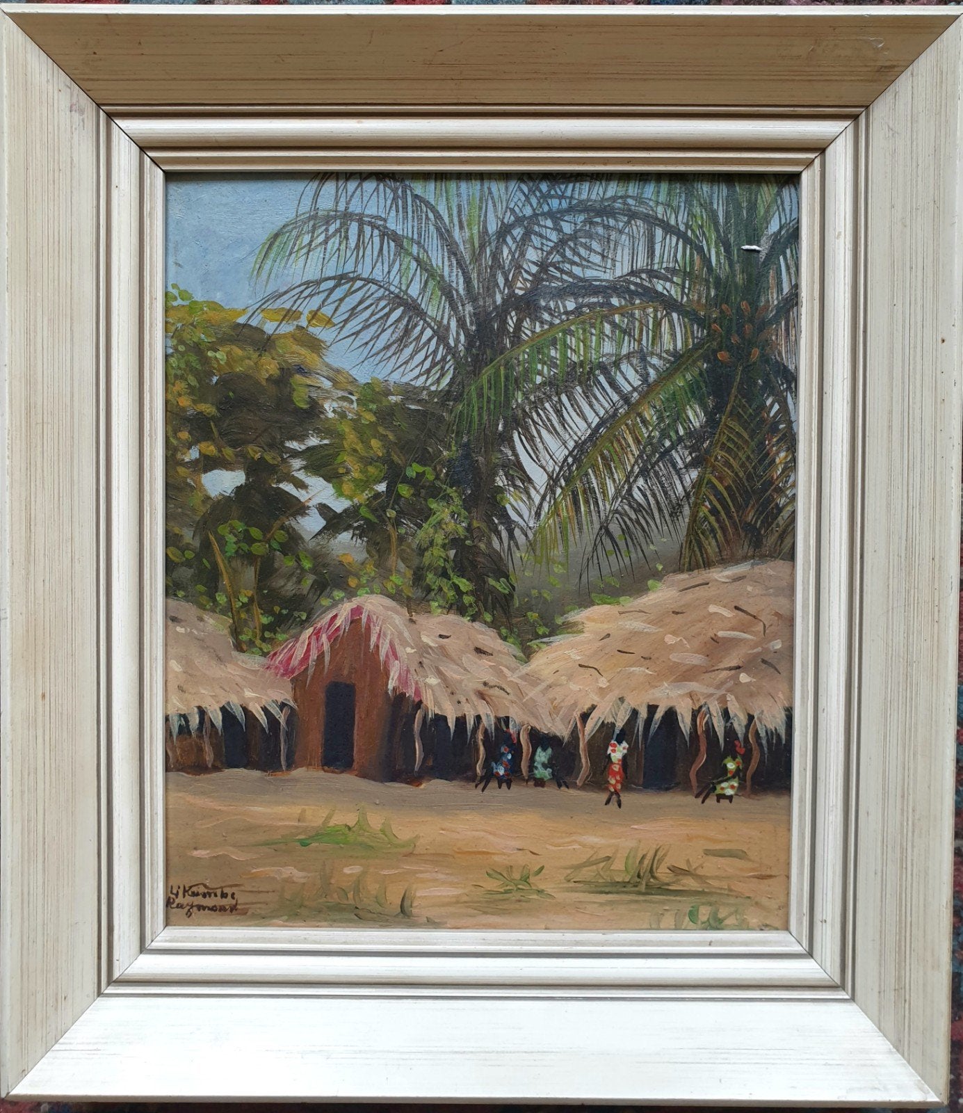 Raymond Likumbe Congo Schilderij, Antiek en Kunst, Ophalen of Verzenden, Olieverf, Paneel