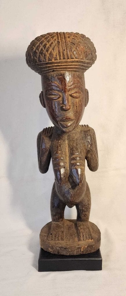 Moederschap Mangbetu Beli 48 cm, Hout, Gesneden, Afrika, 42 cm