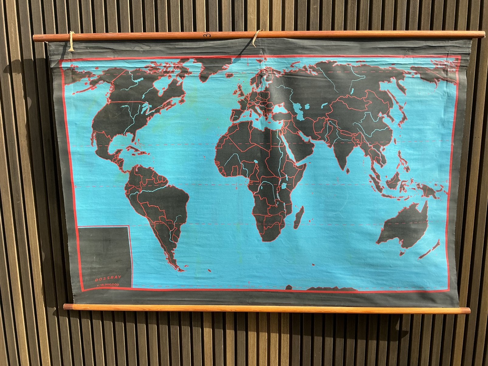 Wandkaart Wereld, Enlèvement, Comme neuf, Monde