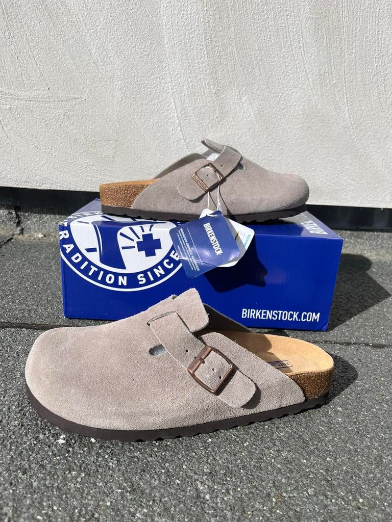 Sandales Birkenstock Boston, Neuf, Gris, Enlèvement ou Envoi, Sandales et Mûles