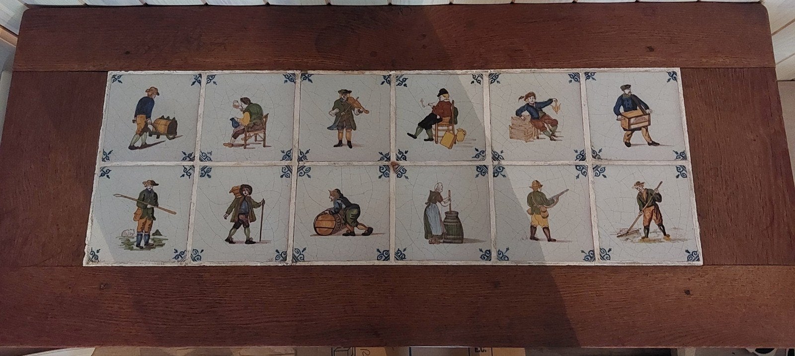Eiken salontafel met delftse tegels, Enlèvement