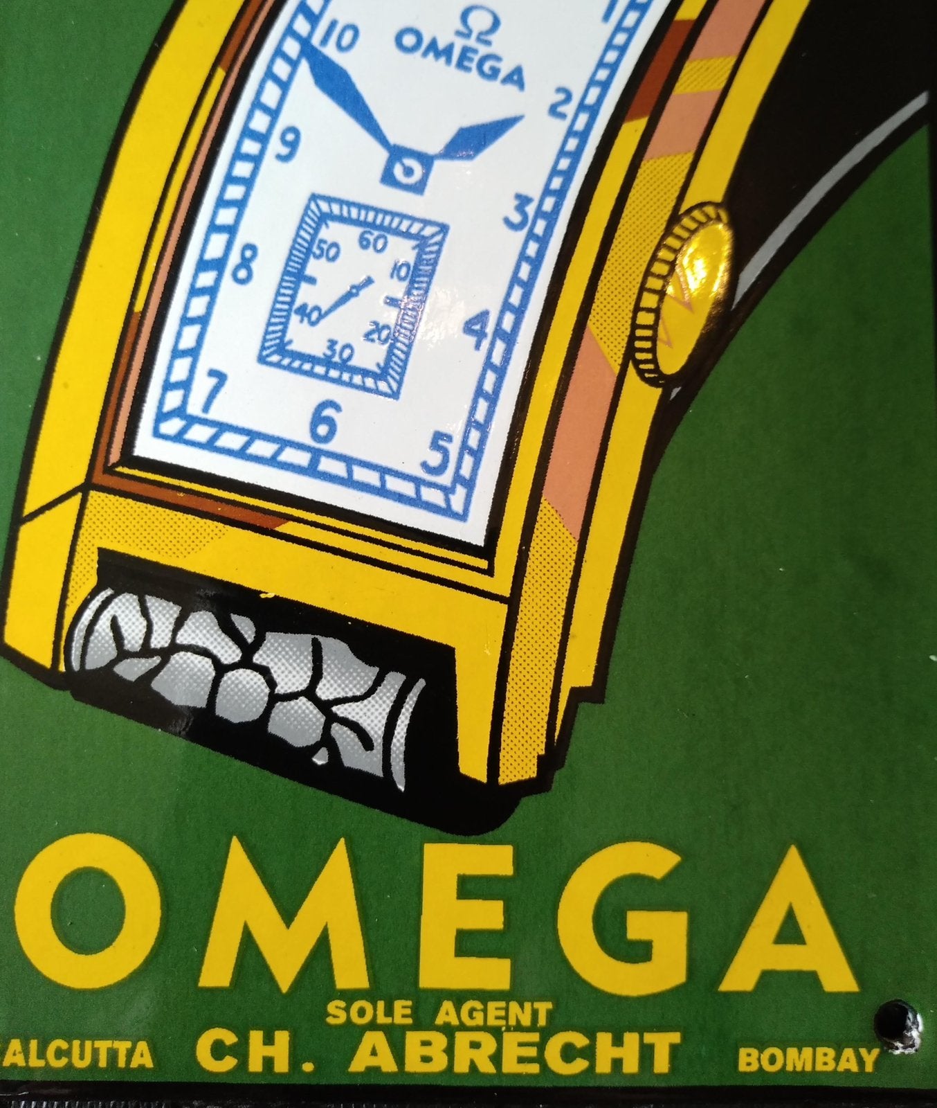 Emaille OMEGA Tank 1925., Ophalen of Verzenden, Gebruikt, Reclamebord
