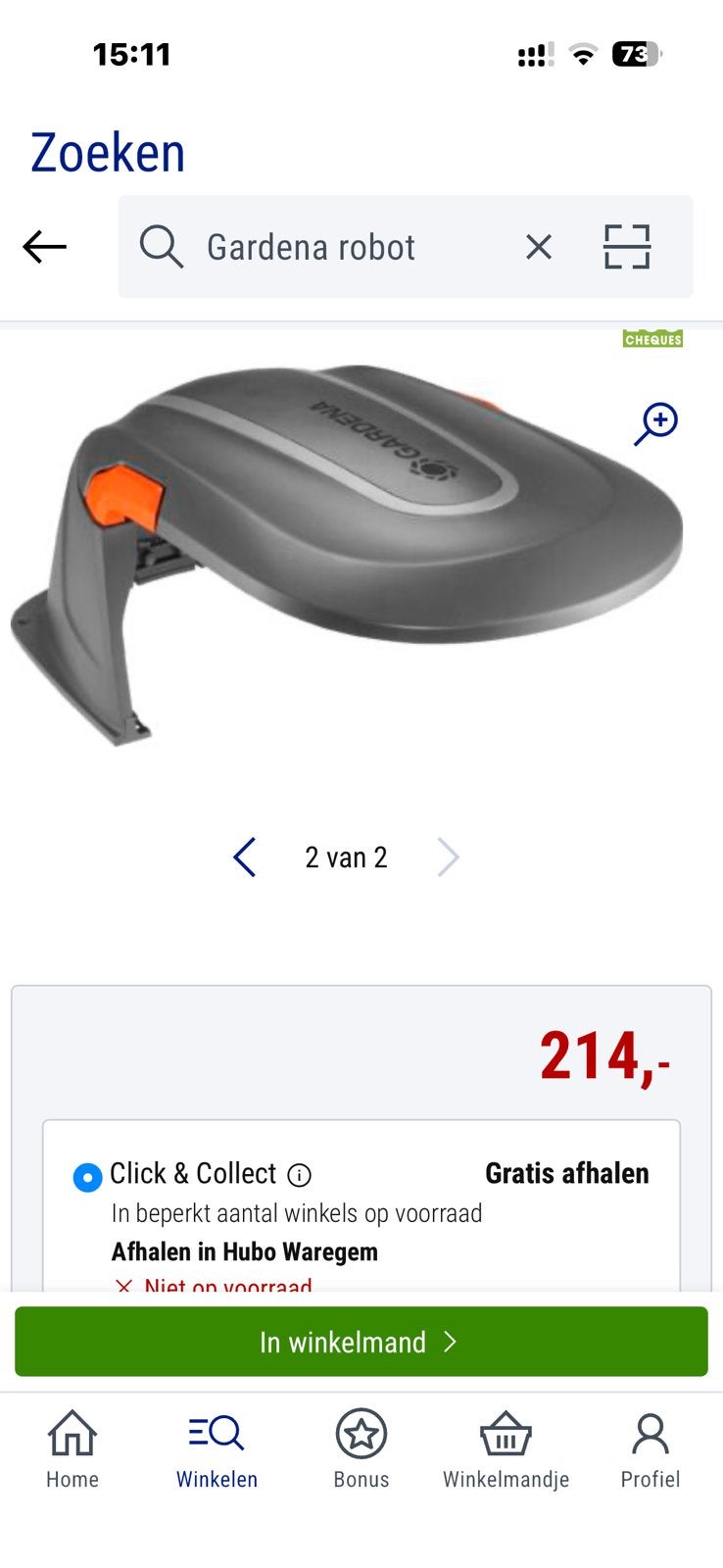Gardena robotmaaier +garage, Jardin & Terrasse, Enlèvement, Comme neuf, Moins de 20 cm, Contrôlable via l'application