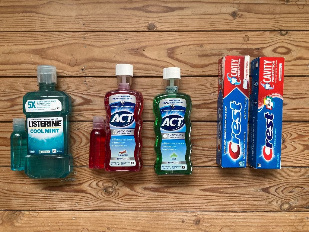 crest, act en listerine mondverzorging, Bijoux, Sacs & Beauté, Beauté | Soins de la bouche, Enlèvement ou Envoi, Comme neuf, Dentifrice