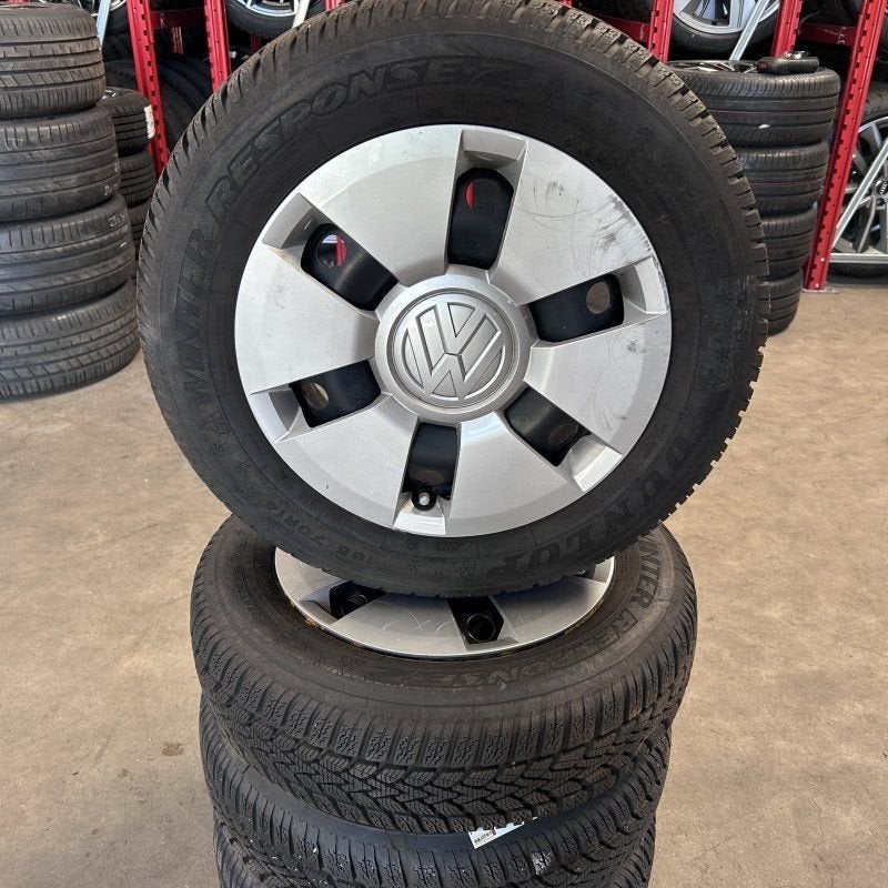 14 inch stalen velgen + Dunlop winterbanden Volkswagen Up se, 14 inch, Gebruikt, -, -