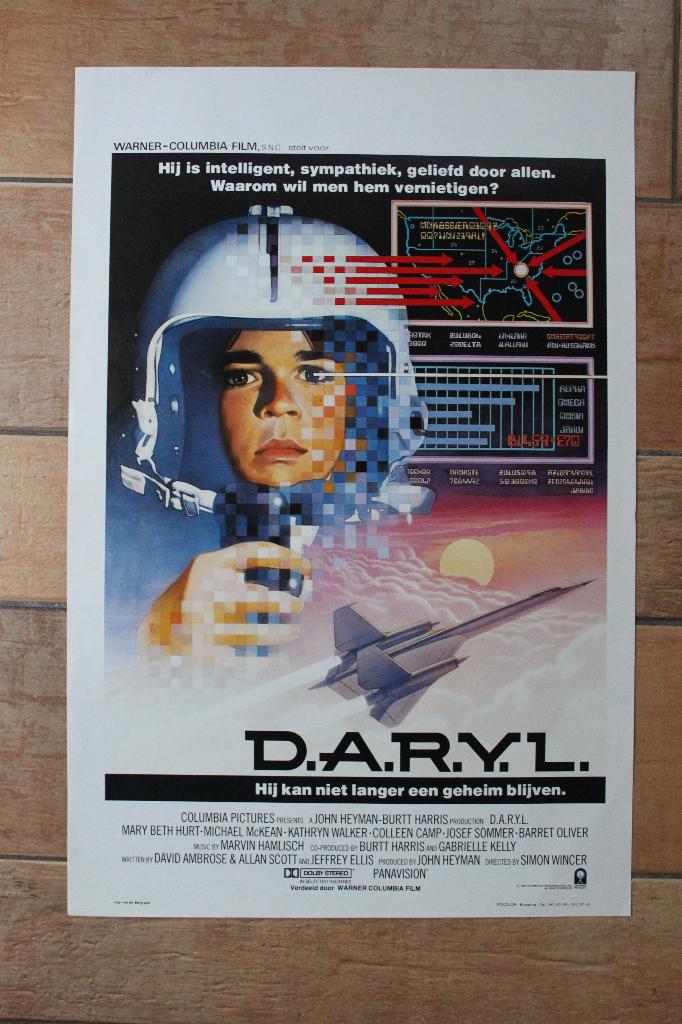 Filmaffiche DARYL 1985 filmposter, Collections, Enlèvement ou Envoi, Rectangulaire vertical, A1 jusqu'à A3, Comme neuf