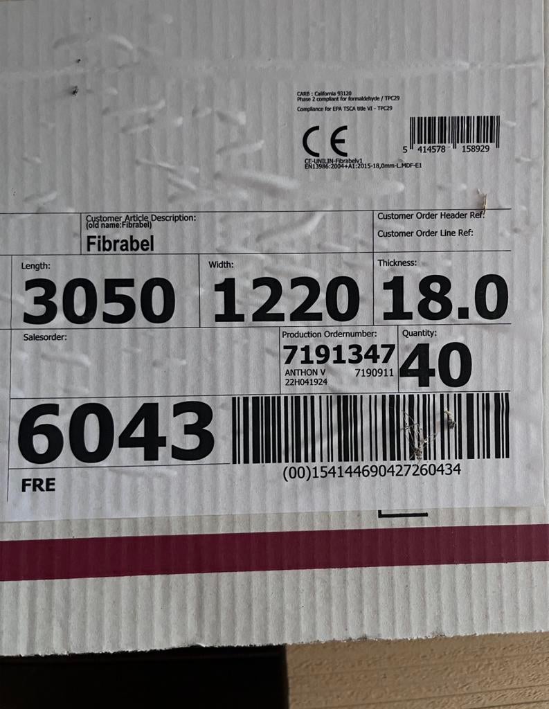 Volledige pallet XL MDF 18mm te koop, Ophalen, Zo goed als nieuw