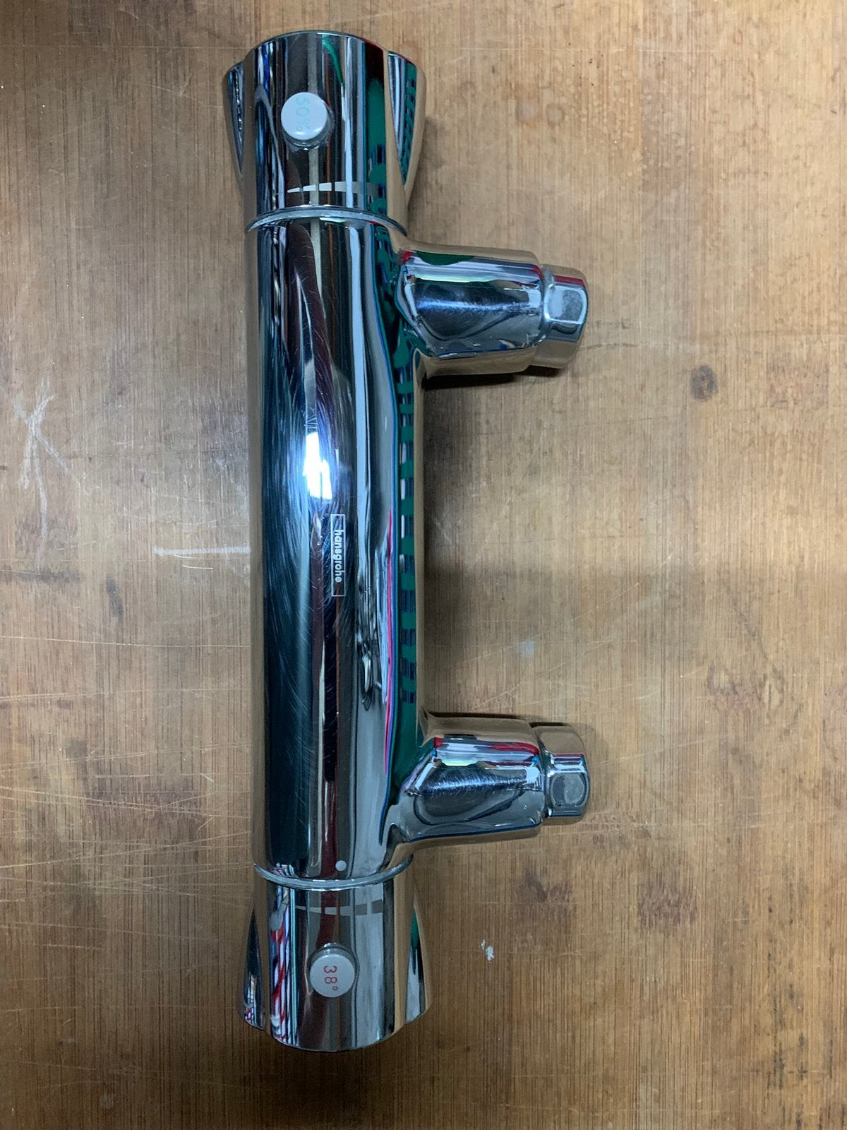 Douchemengkraan thermostatisch Hansgrohe met slang, Doe-het-zelf en Bouw, Ophalen, Gebruikt, Chroom, Douche