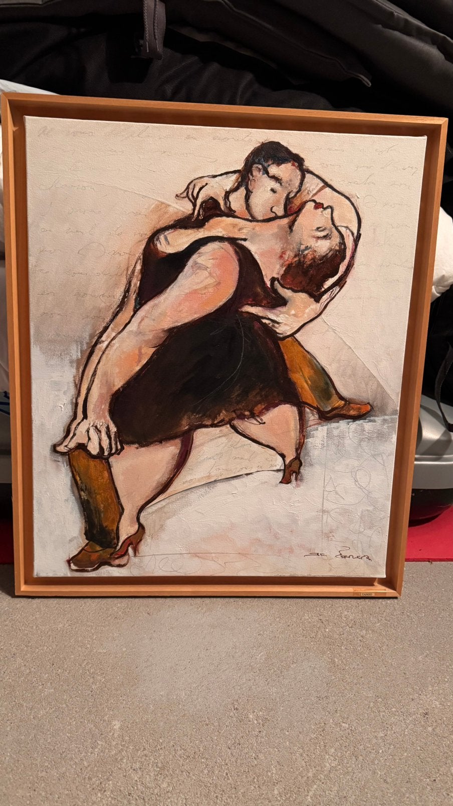 Origineel gesigneerd schilderij “TANGO” – Newman Art Gallery, Antiquités & Art, Enlèvement, Photo, Signé