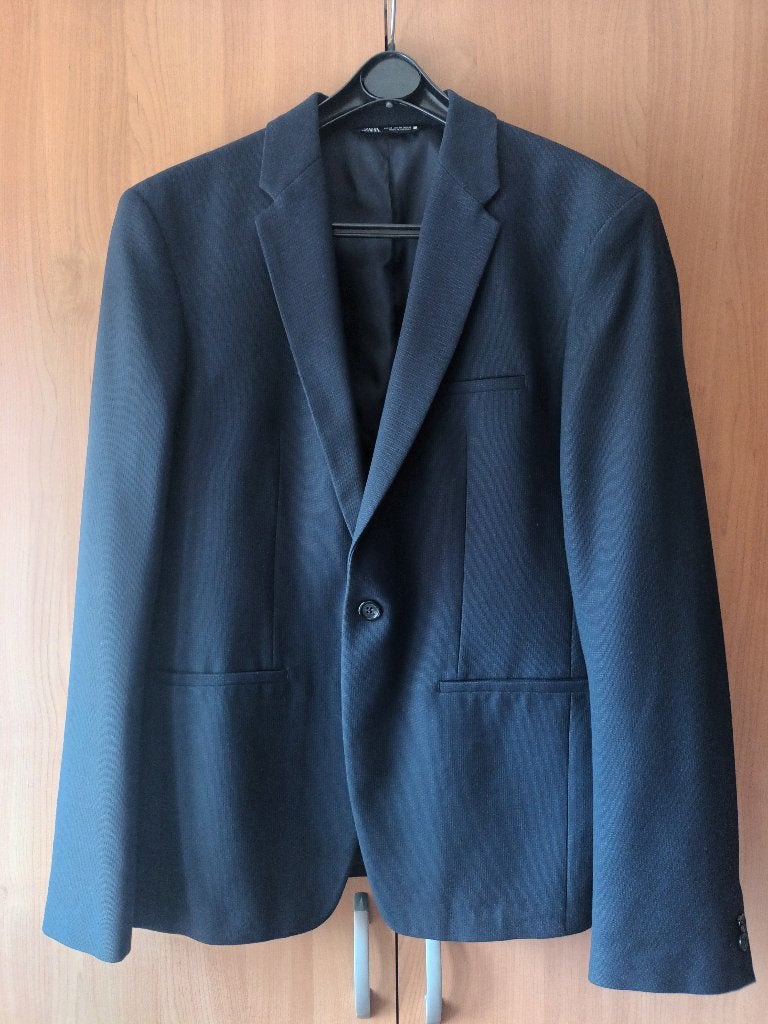 Marineblauw kostuum voor heren van Zara, Zara, Ophalen of Verzenden, Zo goed als nieuw, Maat 48/50 (M)