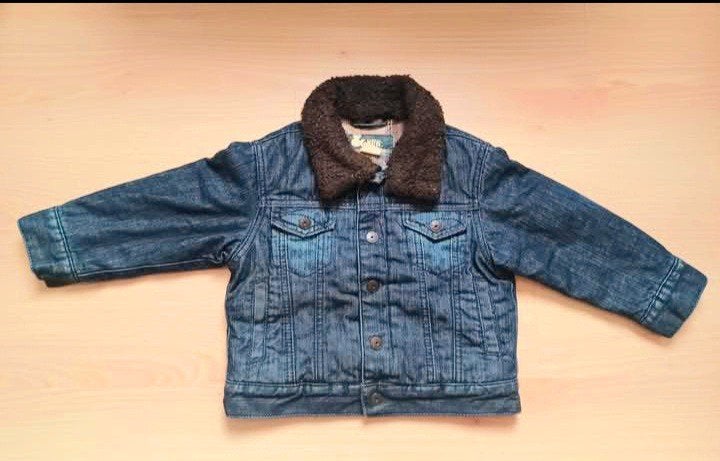Winterjas jeans jongen met afneembare kraag maat 92, Ophalen, Zo goed als nieuw, Jongen, Jas