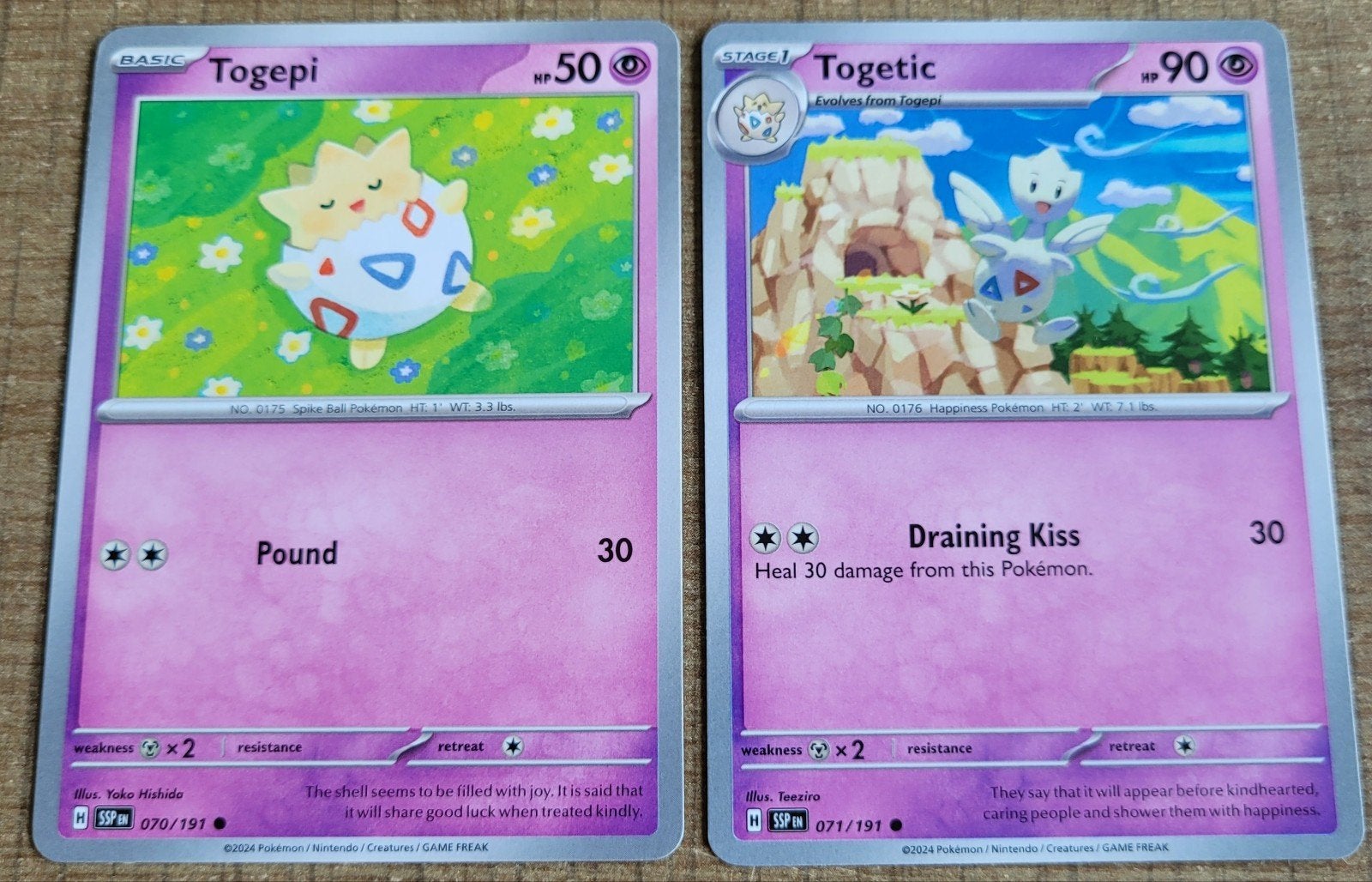 Togepi (070/191) + Togetic (071/191), Ophalen of Verzenden, Zo goed als nieuw, Losse kaart