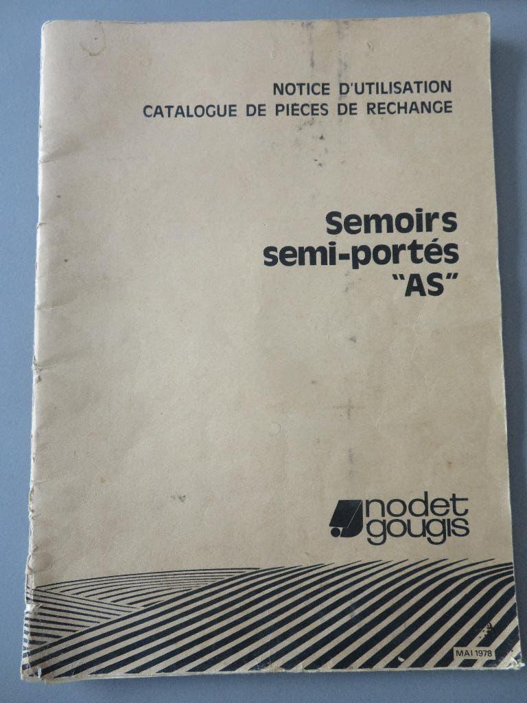 gebruiksaanwijzing zaaimachines "AS" Nodet Gougis 1978, Verzenden, Zo goed als nieuw, Overige typen