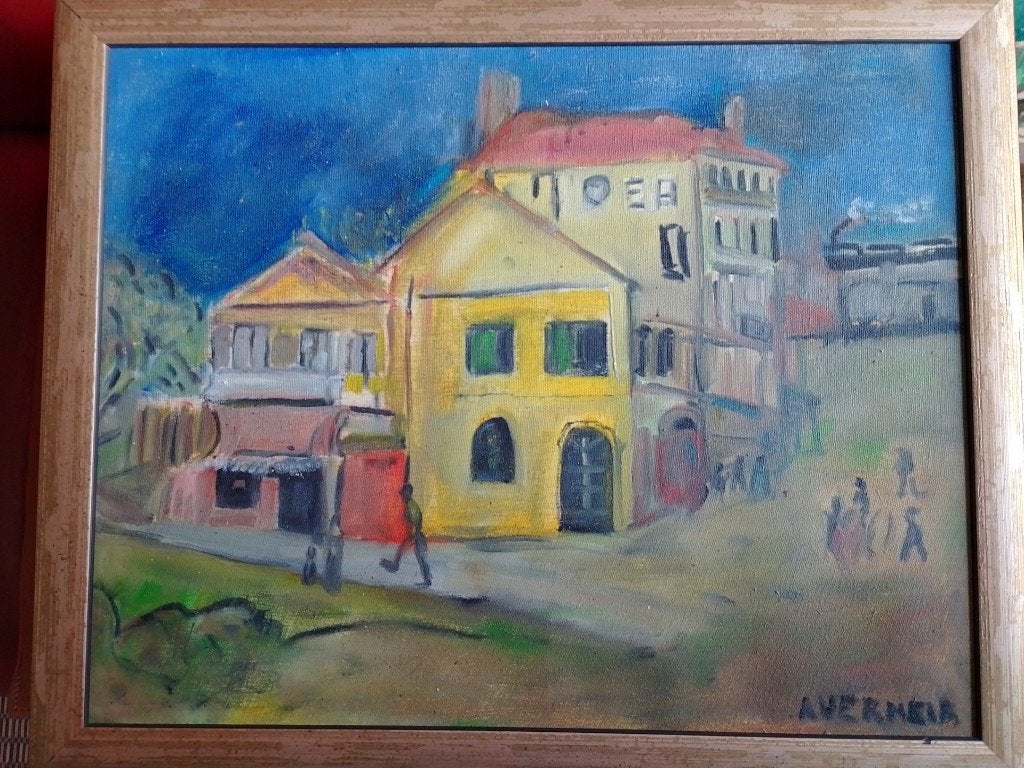 Alfons Vermeir  1905 - 1994  Stadsgezicht Antwerpen Avond, Envoi, Signé