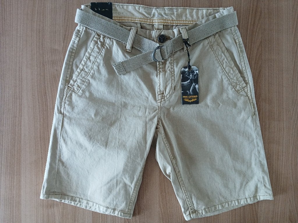 PME Legend Beige short met riem, Maat 29 – Nieuw met label, Ophalen of Verzenden, Nieuw, Beige, PME Legend