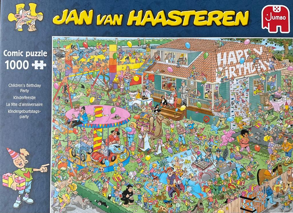 Jan Van Haasteren- kinderfeestje - 1000 stuks, Enlèvement, 500 à 1500 pièces, Comme neuf, Puzzle