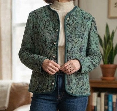 vintage blazer , jasje , vest, Kleding | Dames, Maat 38/40 (M), Zo goed als nieuw, Jasje, Groen