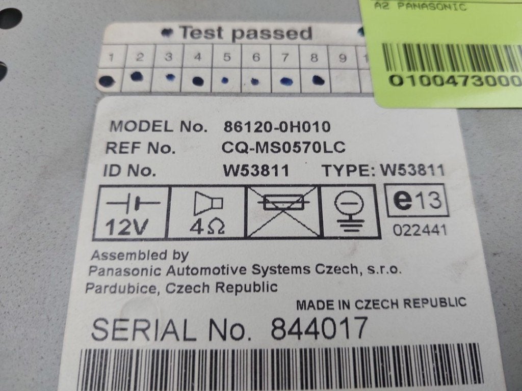 RADIO Peugeot 107 (01-2005/05-2014) (|861200H010|6564K6|), Kontakt-peugeot@peugeot.com, Utilisé, Peugeot Deutschland GmbH, Bahnhofsplatz
65423  Rüsselsheim, DE