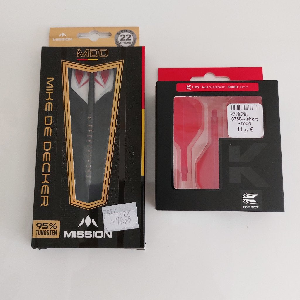Mission MDD 22gr. Dart pijlen., Sport en Fitness, Darts, Ophalen, Zo goed als nieuw, Pijlen