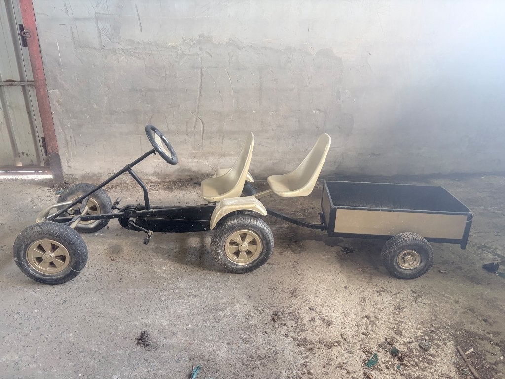 Gocart (duo zit) + aanhangwagen, Ophalen, Gebruikt, Duozit