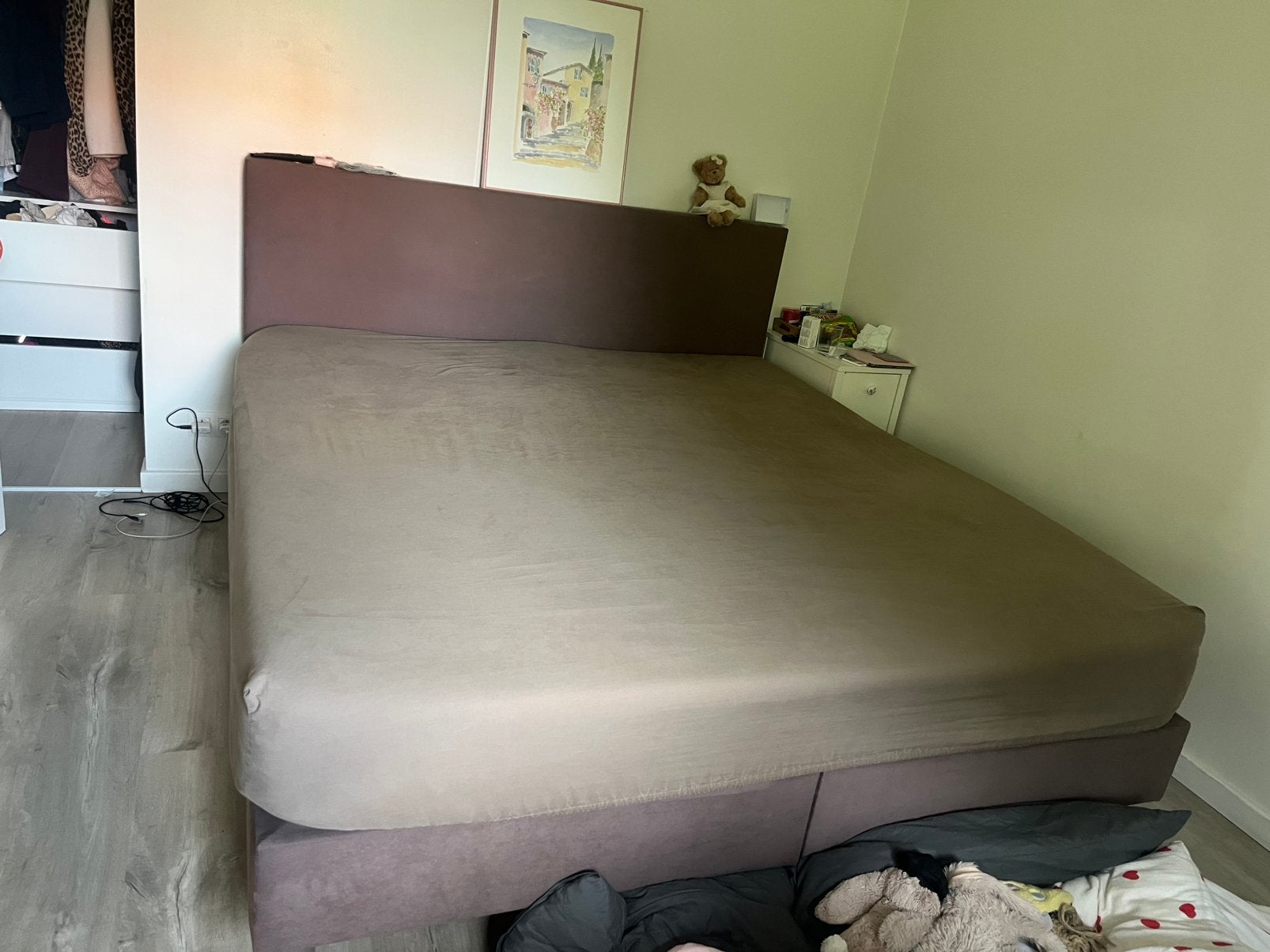 Boxspring 180X200, Maison & Meubles, Enlèvement, Utilisé, 180 cm, 200 cm