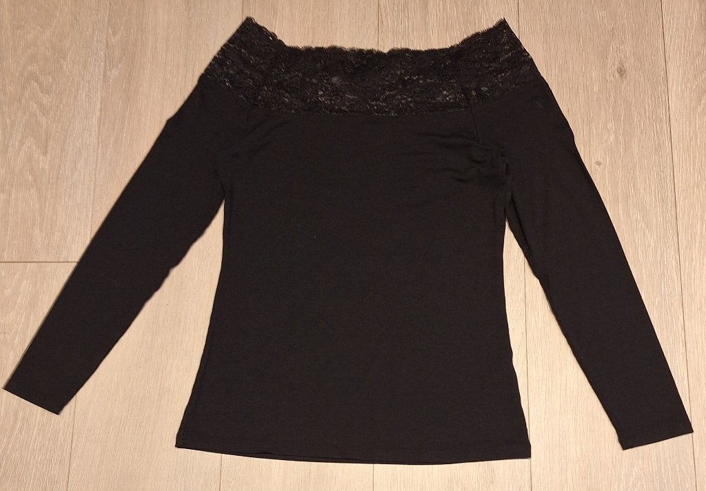 Off shoulder top, merk Lauren Vidal, maat S, zwart, Zwart, Lauren Vidal, Ophalen of Verzenden, Zo goed als nieuw