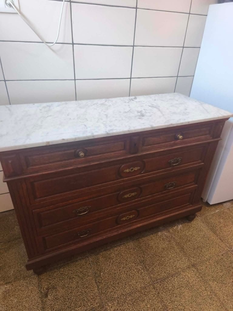 commode avec plateau en marbre pour miroir de 122 cm large, Enlèvement