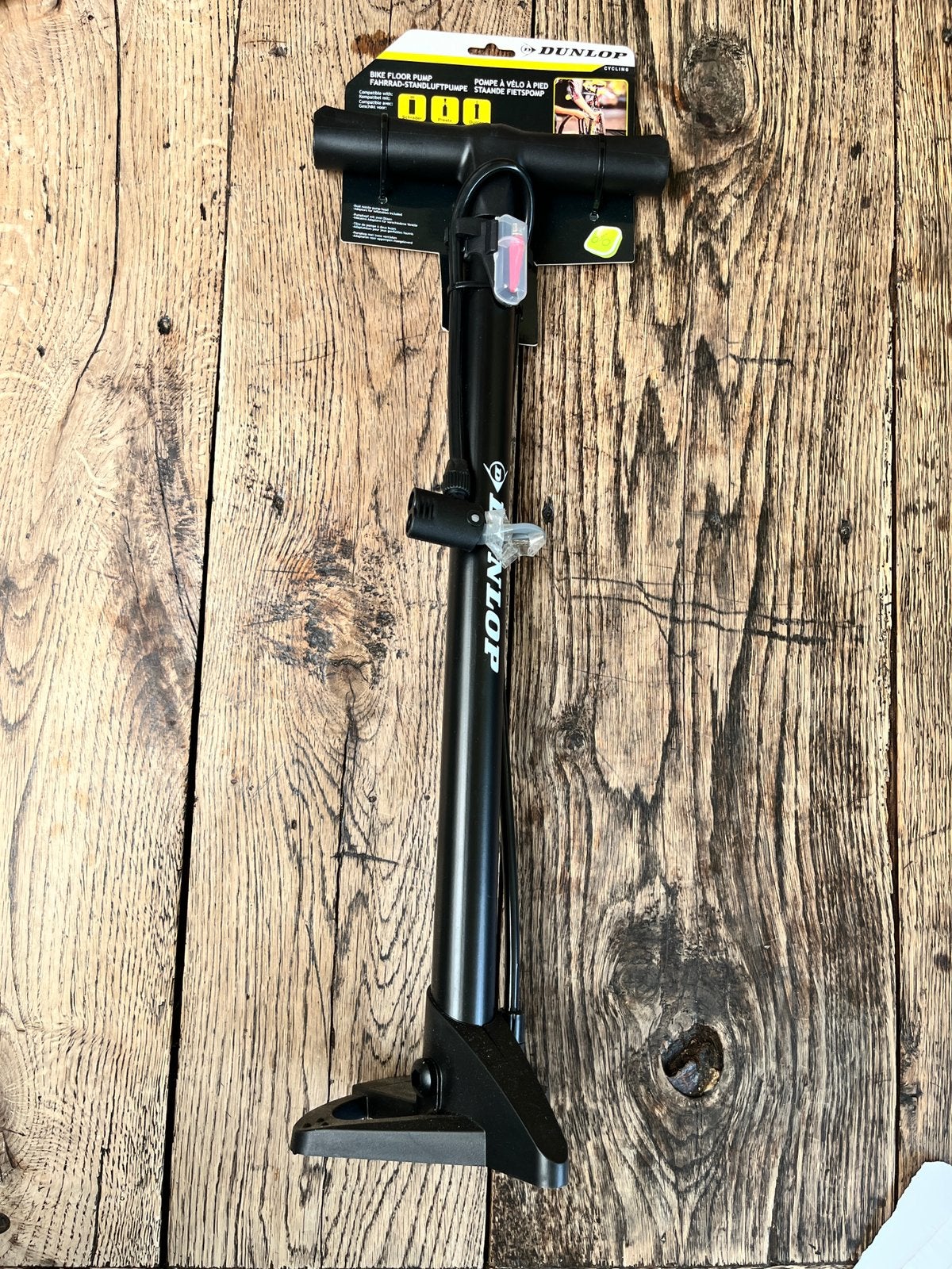 Dunlop fietspomp 63cm, Ophalen, Drukmeter, Nieuw