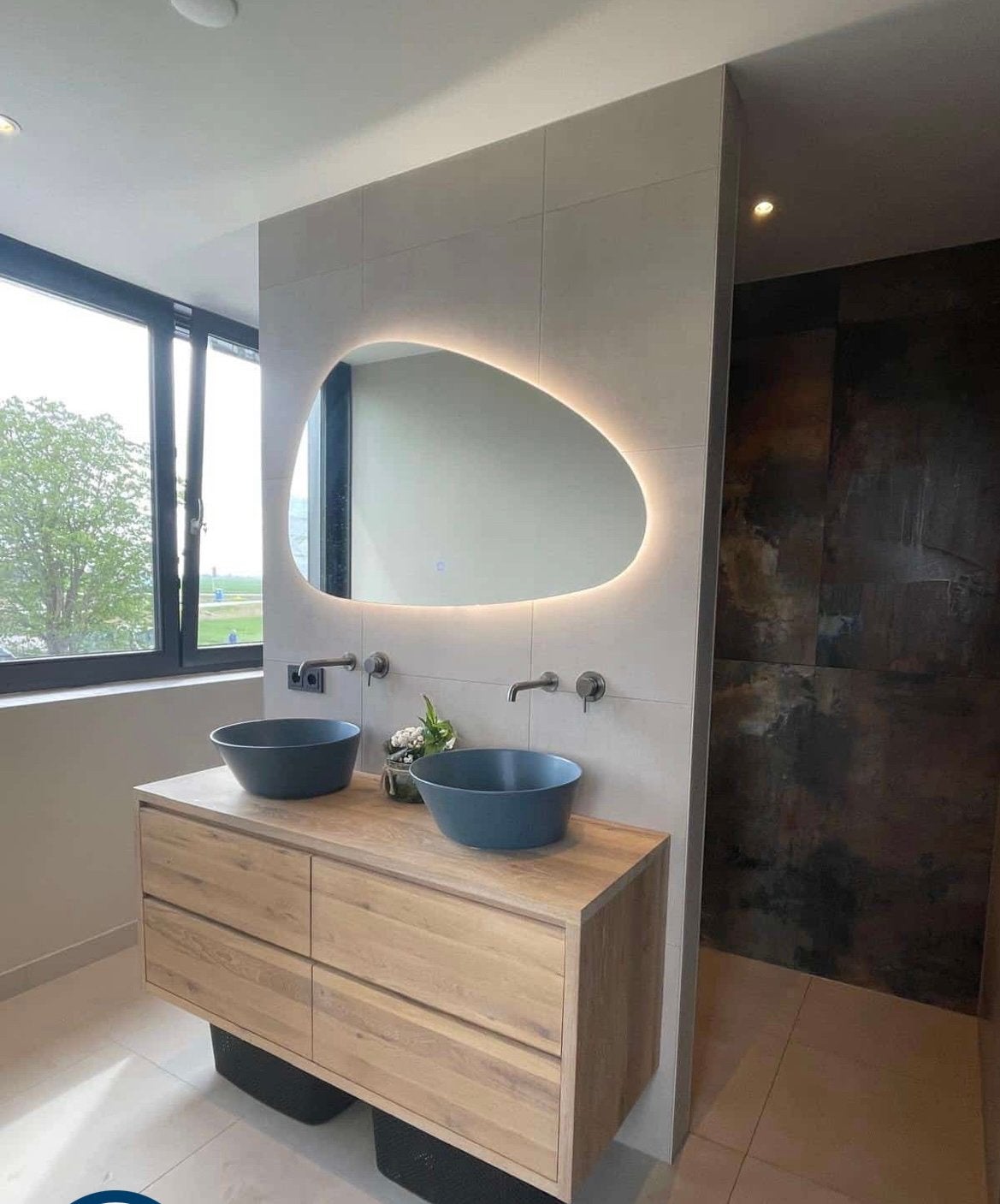 Massief eiken badkamer meubel 140cm ongebruikt, Ophalen, 100 tot 150 cm, Nieuw, Minder dan 100 cm