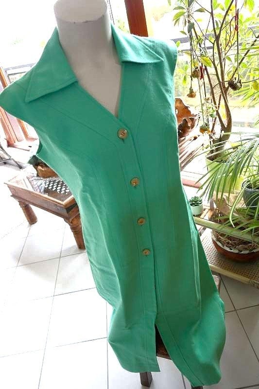 sterk groen mouwloos prachtige vintage jurk, Kleding | Dames, Maat 42/44 (L), Ophalen of Verzenden, Gedragen, Old England