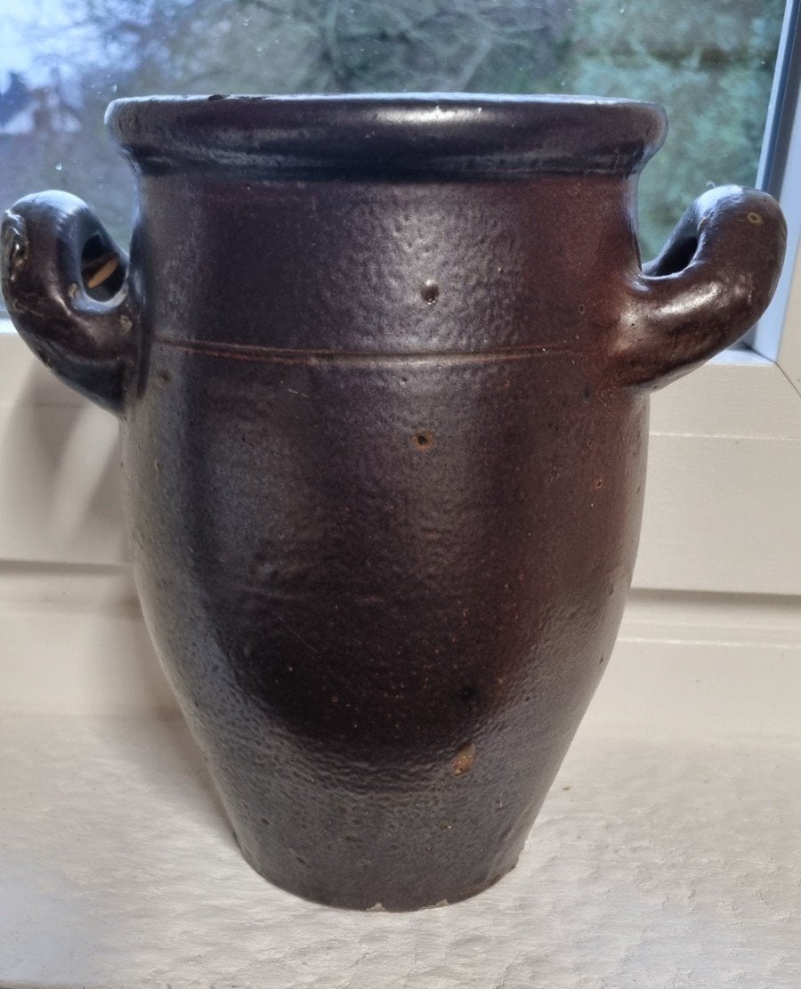 Pot en grès  vernisse, Jardin & Terrasse, Enlèvement
