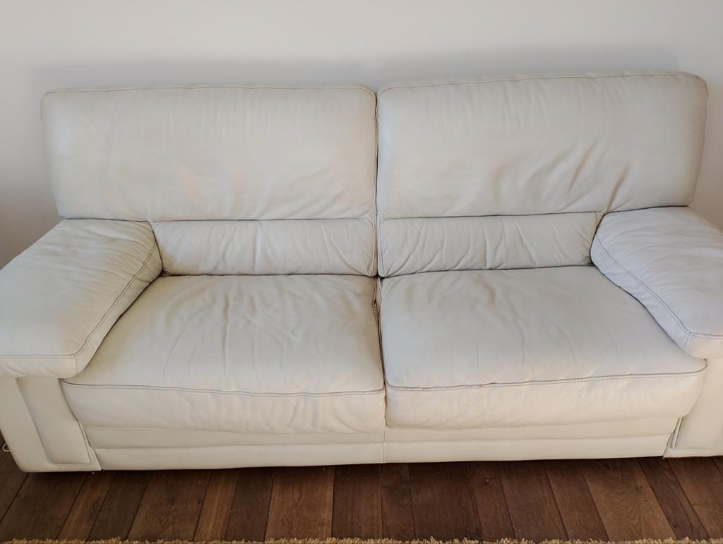GRATIS 2 witte lederen zetels, salon, Ophalen, Wit