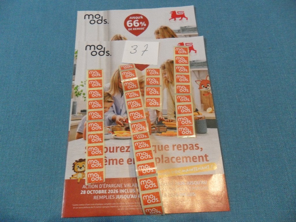 37 timbres Delhaize action Moods, Collections, Autres supermarchés, Enlèvement ou Envoi