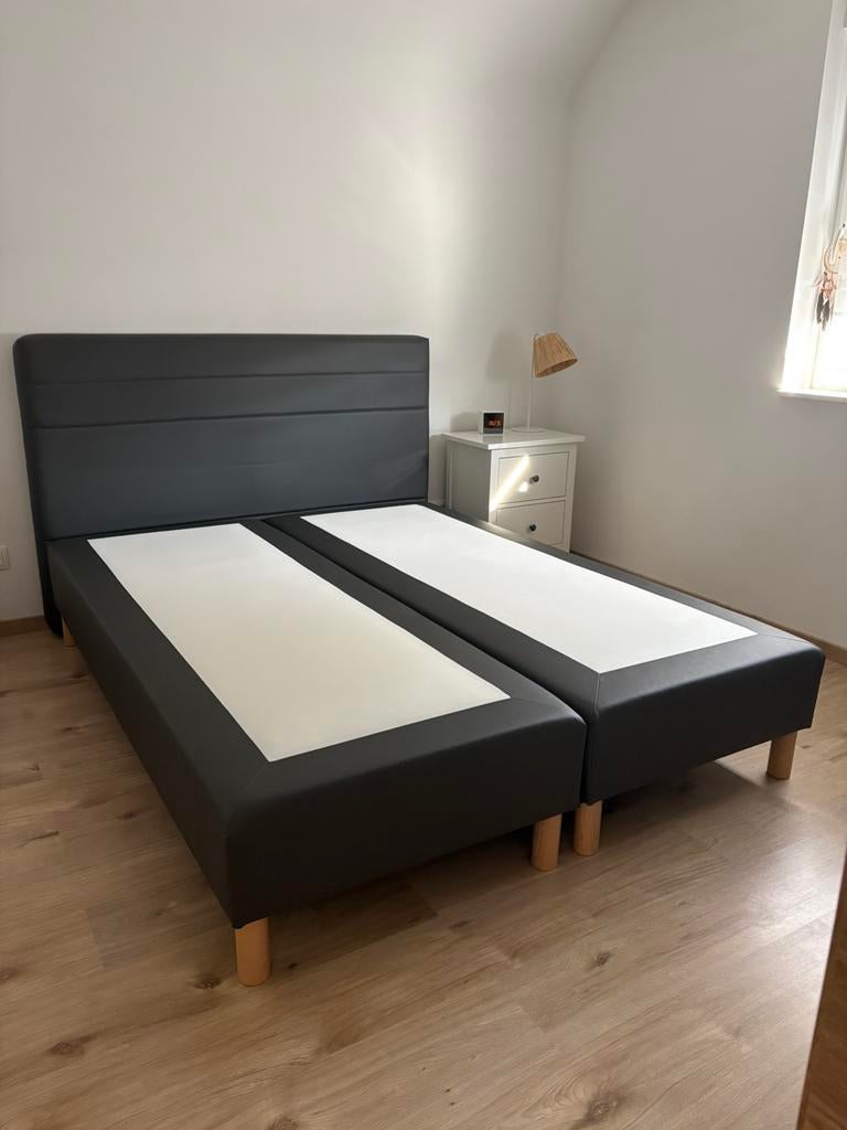 Lit boxspring 160, Gris, 210 cm, Enlèvement, Utilisé